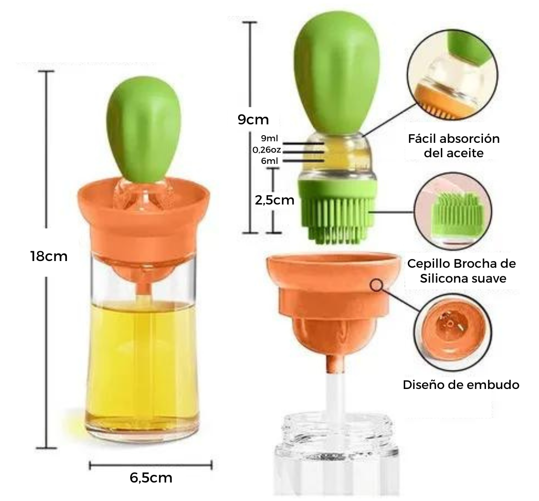 Oil Brush™ - Dispensador de aceite con Brocha