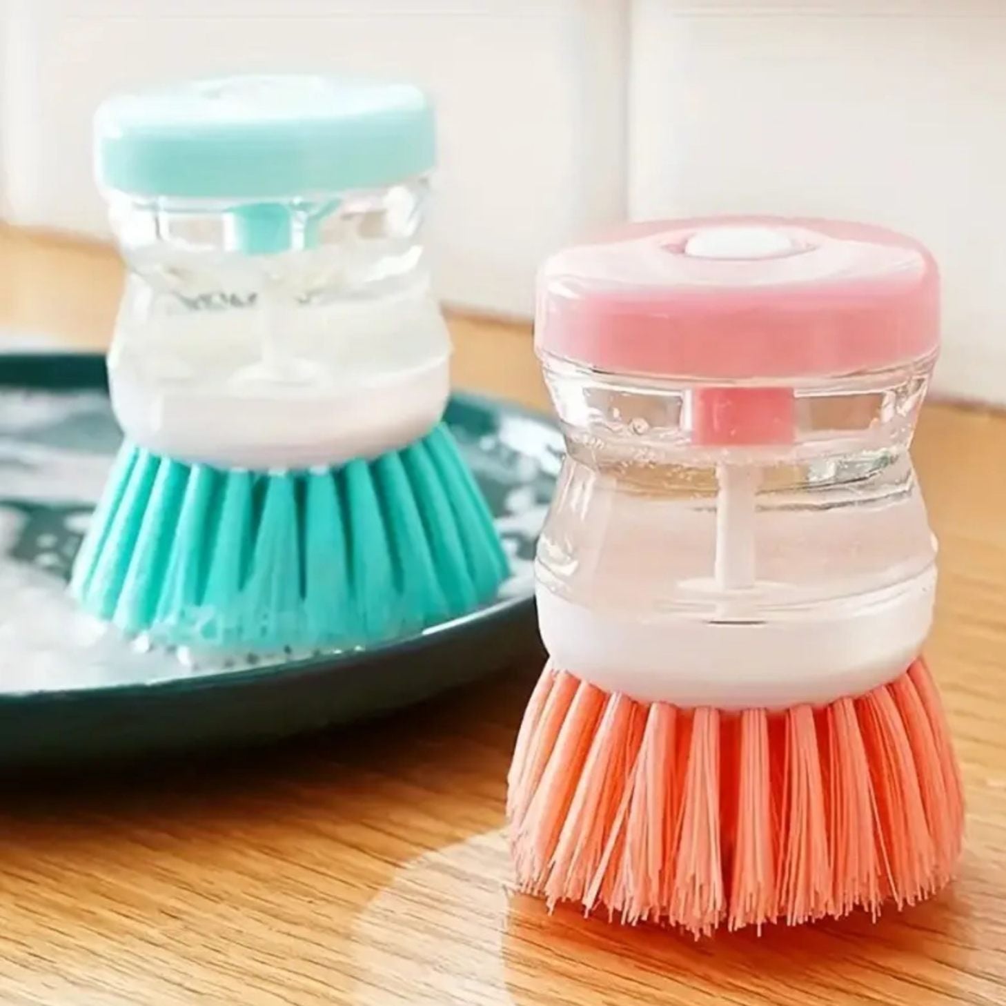 Cleaning Brush - 🧽🌟Pack de 2 Cepillo Automático con Dispensador de Jabón 💦🧼