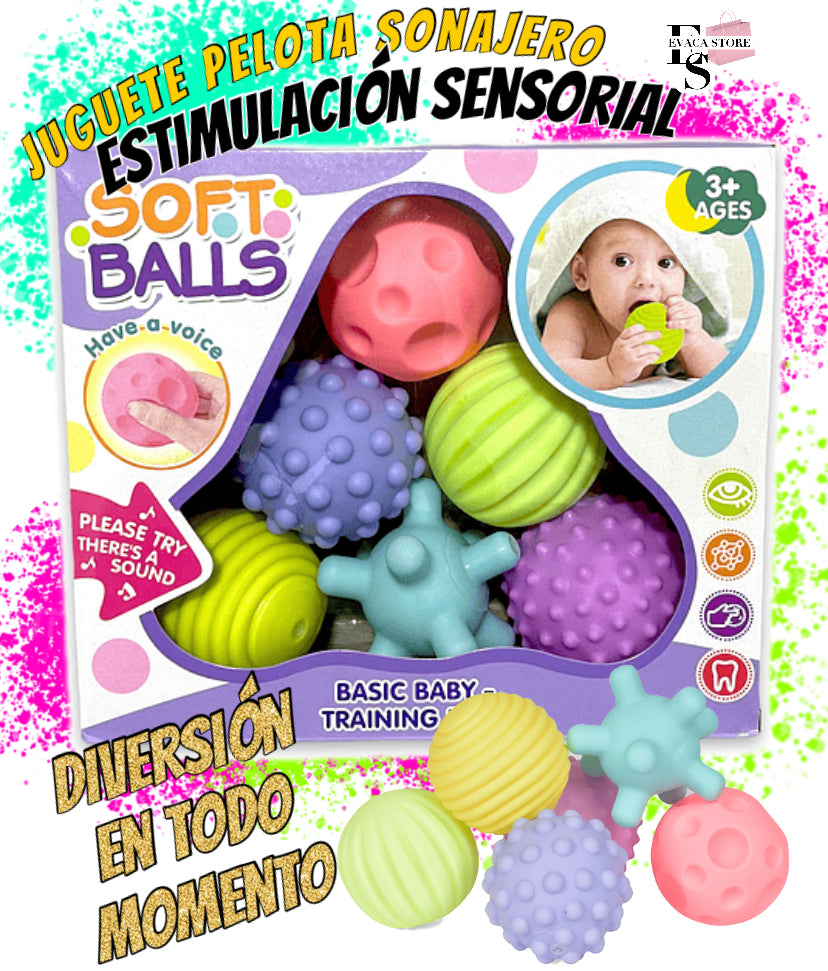 RattleBall™ Juguete Pelota Sonajero Para Bebé 6 unid