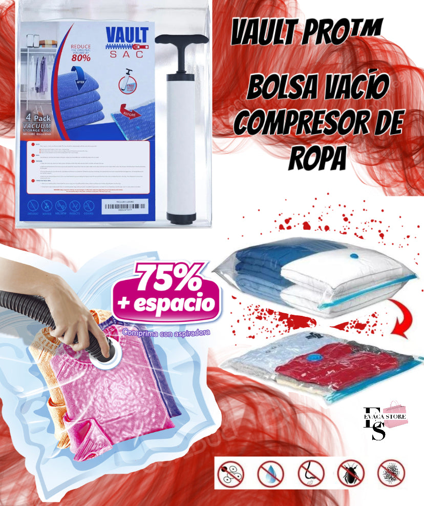 Vault Pro™- Bolsas Vacío Compresor de Ropa 90x120 cm